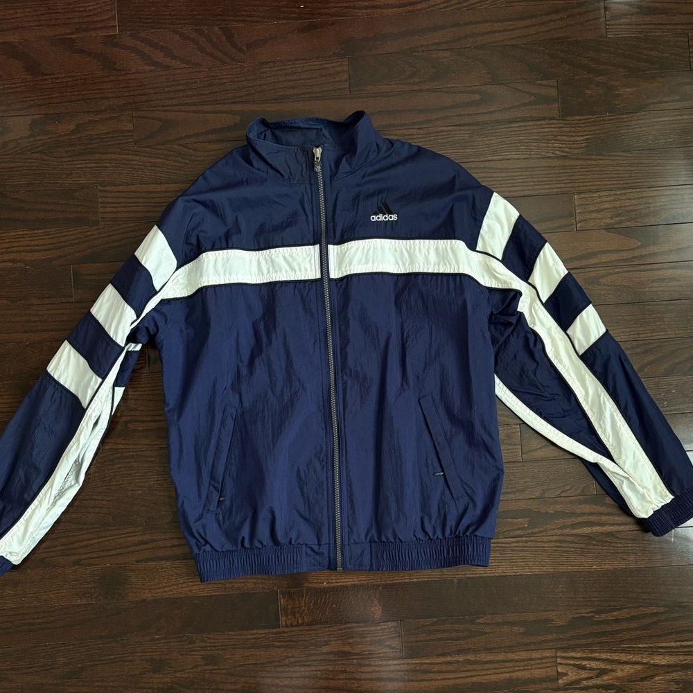 Vintage Adidas Blue Windbreaker Jacket